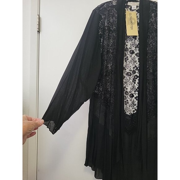 Globetrotter Kimono Type Jacket Lace Detail Vamp Whimsy Goth Black 0X NWT - Picture 5 of 12